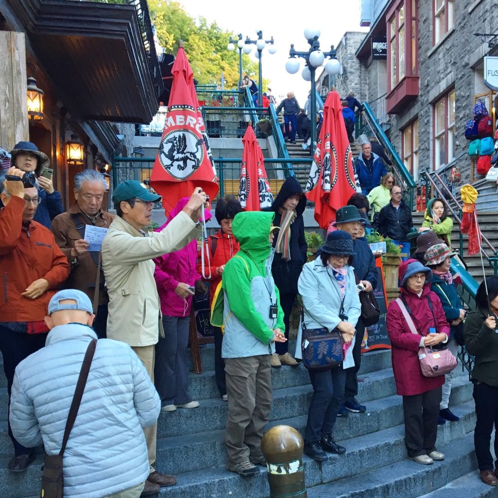 Tourists in Quebec Old Town