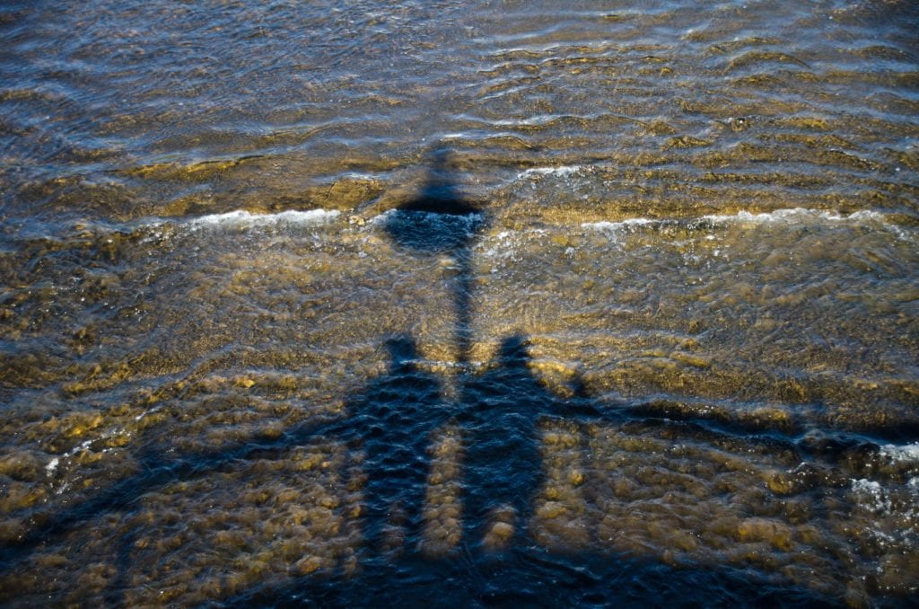 Our reflections in the water at Chute Montmorency 