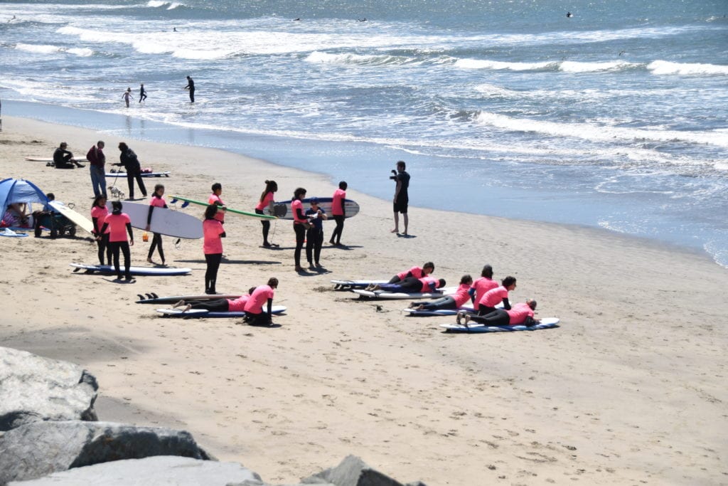 Surfing near Half Moon Bay 
