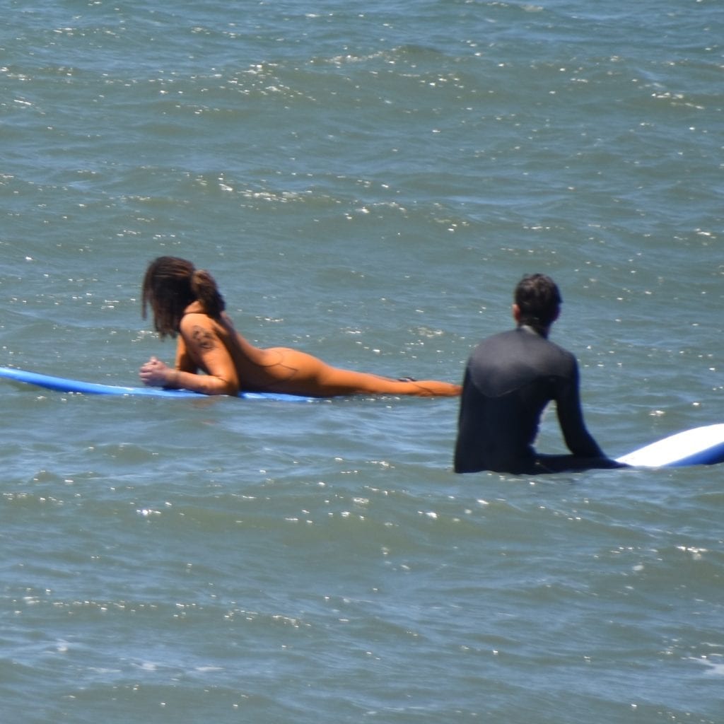 Surfing near Half Moon Bay 