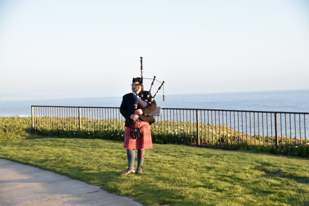 Bagpiper at the Ritz-Carlton at Half Moon Bay, CA 