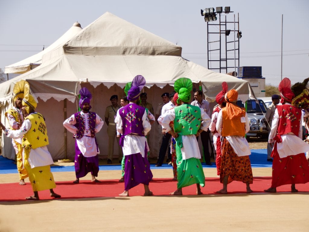 greeters at Kavant Fair, India 