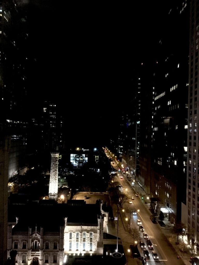I love the night time view of Chicago from hotel 