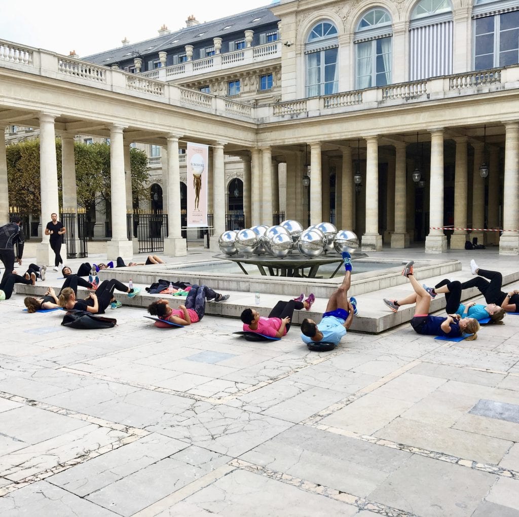 Exercise class at Palais Royale 