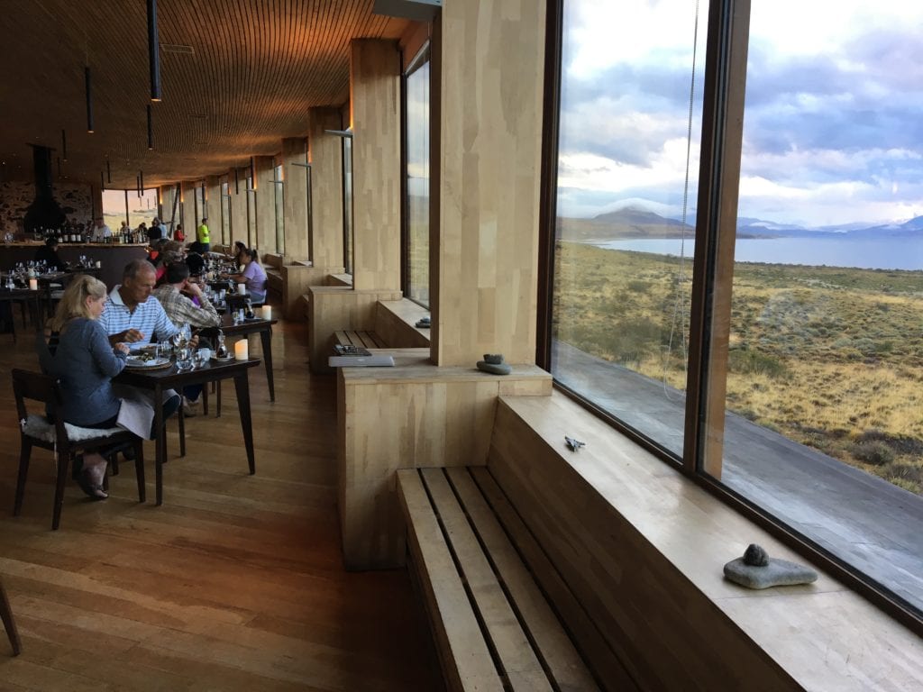 dining room and view at Tierra Patagonia 