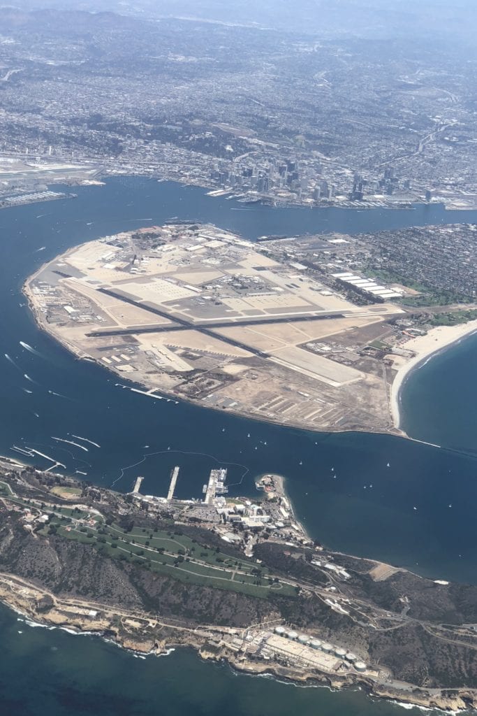 Other end of island--military base 