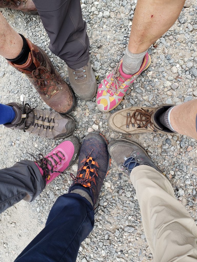 My much-loved boots were retired after the climb, in style.
