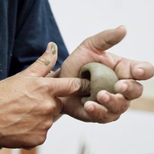 Maker of black pottery 