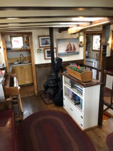 Main Salon with view into Galley 