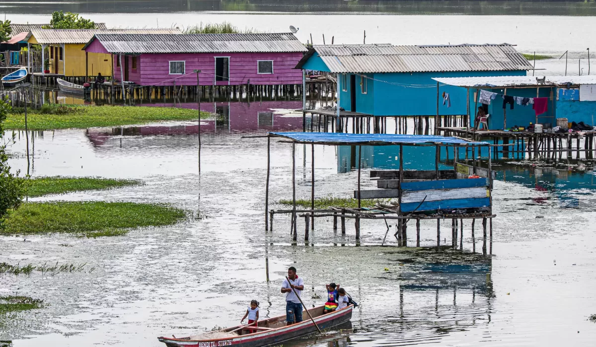 Visiting a stilt village in Columbia